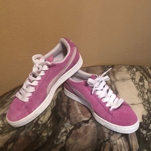 Puma Pink Suede Sneakers